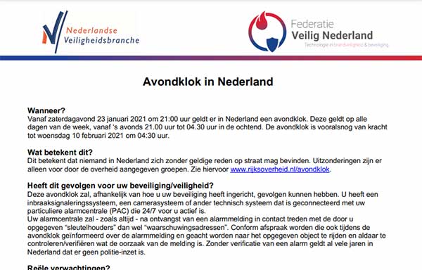 Avondklok-Maatregelen-NVD-Beveiligingsgroep-en-Nederlandse-Veiligheidsbranche-en-Federatie-Veilig-Nederland